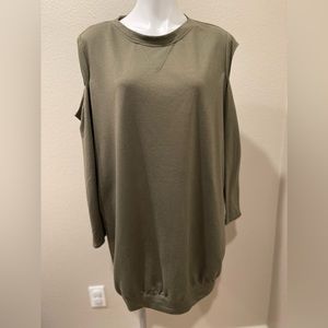 Sweatshirt dress olive green